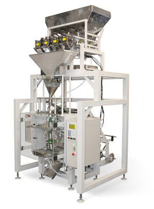 Весовой упаковочный автомат (машина) для фасовки сыпучих продуктов с высокой производительностью МДУ-НОТИС-03М-520-4Рч-Д-ОТВ