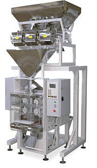 Весовой упаковочный автомат (машина) для фасовки сыпучих продуктов в полиэтиленовую пленку МДУ-НОТИС-01М-ПЭ-420-3Рч-Д