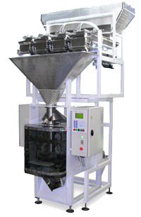 Весовой упаковочный автомат (машина) для фасовки крупнокусковых продуктов с повышенной производительностью МДУ-НОТИС-01М-420-4Рч-К