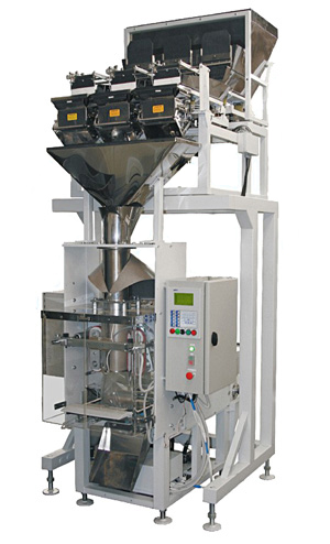 Весовой упаковочный автомат (машина) для фасовки крупнокусковых продуктов с повышенной точностью в полиэтиленовую пленку МДУ-НОТИС-01М-ПЭ-420-3Рч-2К-К