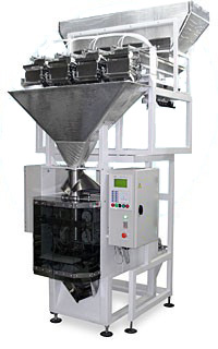 Весовой упаковочный автомат (машина) для фасовки крупнокусковых продуктов с повышенной производительностью МДУ-НОТИС-01М-420-4Рч-МП