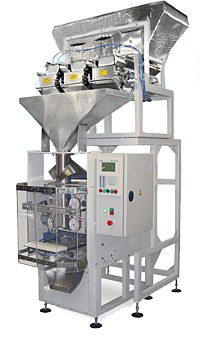 Весовой упаковочный автомат (машина) для фасовки замороженных крупнокусковых продуктов в полиэтиленовую пленку МДУ-НОТИС-01М-ПЭ-420-3Рч-МП