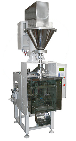 Весовой упаковочный автомат (машина) для фасовки мелкодисперсных пылящих продуктов МДУ-НОТИС-01М-420-МФДШ-В-ДП-ПЛ-ВК