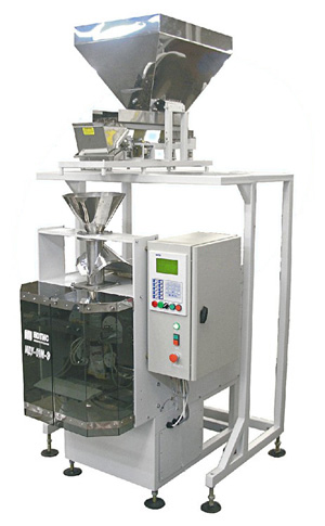 Весовой упаковочный автомат (машина) эконом-класса для фасовки сыпучих продуктов в полиэтиленовую пленку МДУ-НОТИС-01М-ПЭ-Э-420-1Рч-Д