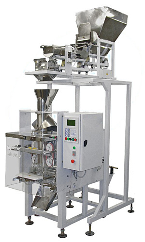 Весовой упаковочный автомат (машина) эконом-класса для фасовки крупнокусковых продуктов с повышенной точностью МДУ-НОТИС-01М-Э-420-1Рч-2К-К