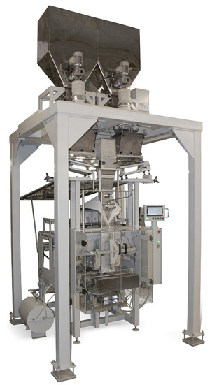 Вертикальный весовой упаковочный автомат для фасовки порошкообразных продуктов большими дозами МДУ-НОТИС-03М-ПЭ-820-2Рч-МФДШ-В-ДП-Пл-ВК-ПРР